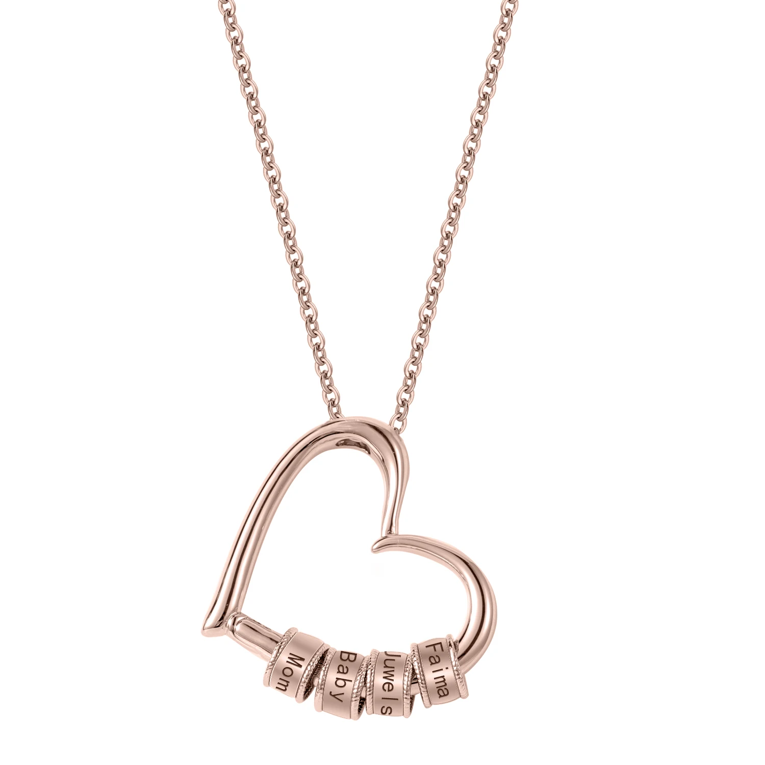 שרשרת זהב ורוד עם תליון בצורת לב